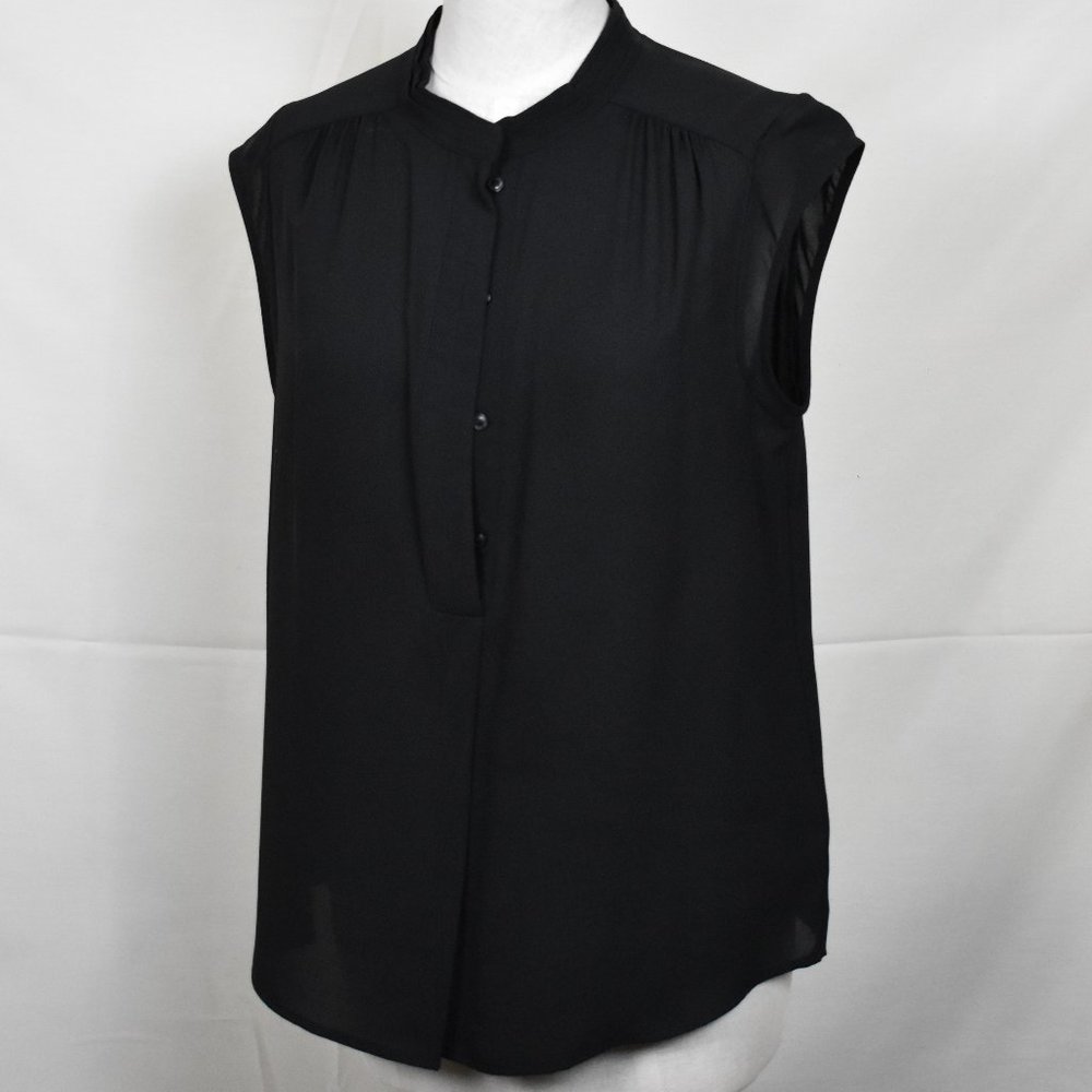 RO and DE Top Blouse M Black Sleeveless Cowl Neck